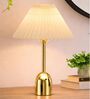 Luxe Dome Gold Table Lamp with Pleated Shade