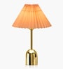Luxe Dome Gold Table Lamp with Pleated Shade