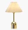 Luxe Dome Gold Table Lamp with Pleated Shade