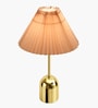 Luxe Dome Gold Table Lamp with Pleated Shade