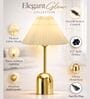 Luxe Dome Gold Table Lamp with Pleated Shade