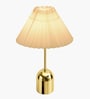 Luxe Dome Gold Table Lamp with Pleated Shade