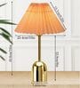 Luxe Dome Gold Table Lamp with Pleated Shade