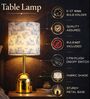 Luxe Dome Gold Table Lamp with Printed Shade