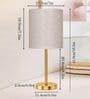 Luxe Flat Gold Table Lamp with Fabric Drum Shade
