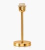 Luxe Flat Gold Table Lamp with Fabric Drum Shade