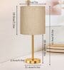 Luxe Flat Gold Table Lamp with Fabric Drum Shade