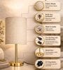 Luxe Flat Gold Table Lamp with Fabric Drum Shade