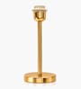 Luxe Flat Gold Table Lamp with Fabric Drum Shade