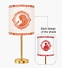 Luxe Flat Gold Table Lamp with Indian Art Shade