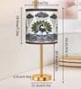 Luxe Flat Gold Table Lamp with Indian Art Shade