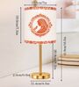 Luxe Flat Gold Table Lamp with Indian Art Shade