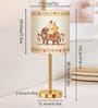 Luxe Flat Gold Table Lamp with Indian Art Shade