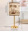 Luxe Flat Gold Table Lamp with Indian Art Shade