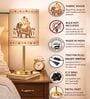 Luxe Flat Gold Table Lamp with Indian Art Shade