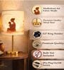 Luxe Flat Gold Table Lamp with Mother's Embrace Shade