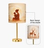 Luxe Flat Gold Table Lamp with Mother's Embrace Shade