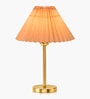 Luxe Flat Gold Table Lamp with Pleated Shade