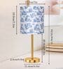 Luxe Flat Gold Table Lamp with Printed Drum Shade