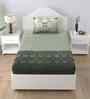 Luxe Green Autumn Delight Single 186 TC Cotton Bedsheet With 1 Pillow Cover