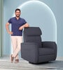 Luxe Leatherette 1 Seater Motorized Recliner With Massager & Rocking In Grey Colour