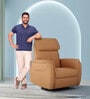 Luxe Leatherette 1 Seater Motorized Recliner With Massager In Brown Colour