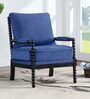 Luxe Linen Fabric Lounge Chair in Blue Colour