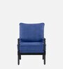 Luxe Linen Fabric Lounge Chair in Blue Colour