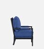 Luxe Linen Fabric Lounge Chair in Blue Colour