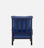 Luxe Linen Fabric Lounge Chair in Blue Colour