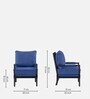 Luxe Linen Fabric Lounge Chair in Blue Colour