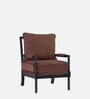 Luxe Linen Fabric Lounge Chair in Brown Colour