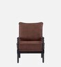 Luxe Linen Fabric Lounge Chair in Brown Colour