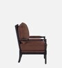 Luxe Linen Fabric Lounge Chair in Brown Colour
