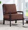 Luxe Linen Fabric Lounge Chair in Brown Colour