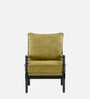 Luxe Linen Fabric Lounge Chair in Green Colour