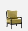 Luxe Linen Fabric Lounge Chair in Green Colour
