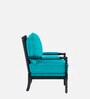 Luxe Linen Fabric Lounge Chair in Teal Colour