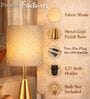 Luxe Round Gold Table Lamp with Fabric Drum Shade