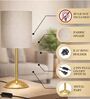 Luxe Round Gold Table Lamp with Fabric Drum Shade