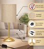 Luxe Round Gold Table Lamp with Fabric Drum Shade