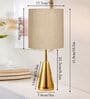 Luxe Round Gold Table Lamp with Fabric Drum Shade