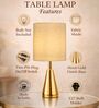 Luxe Round Gold Table Lamp with Fabric Drum Shade