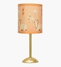 Luxe Round Gold Table Lamp with Indian Art Shade