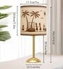 Luxe Round Gold Table Lamp with Indian Art Shade