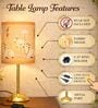 Luxe Round Gold Table Lamp with Indian Art Shade