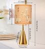 Luxe Round Gold Table Lamp with Indian Art Shade