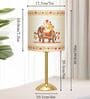 Luxe Round Gold Table Lamp with Indian Art Shade