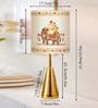 Luxe Round Gold Table Lamp with Indian Art Shade