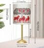 Luxe Round Gold Table Lamp with Indian Art Shade